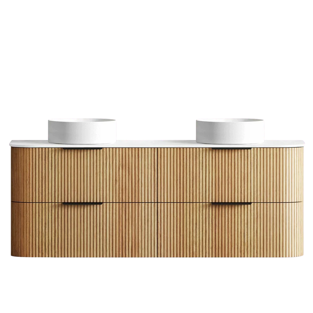 Otti Havana 1500mm Woodland Oak Fluted Wall Hung Vanity - Image 9