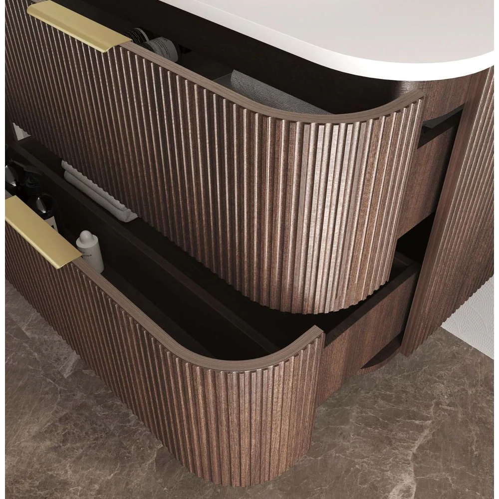 Otti Havana 1800mm Sable Walnut Fluted Wall Hung Vanity - Image 4