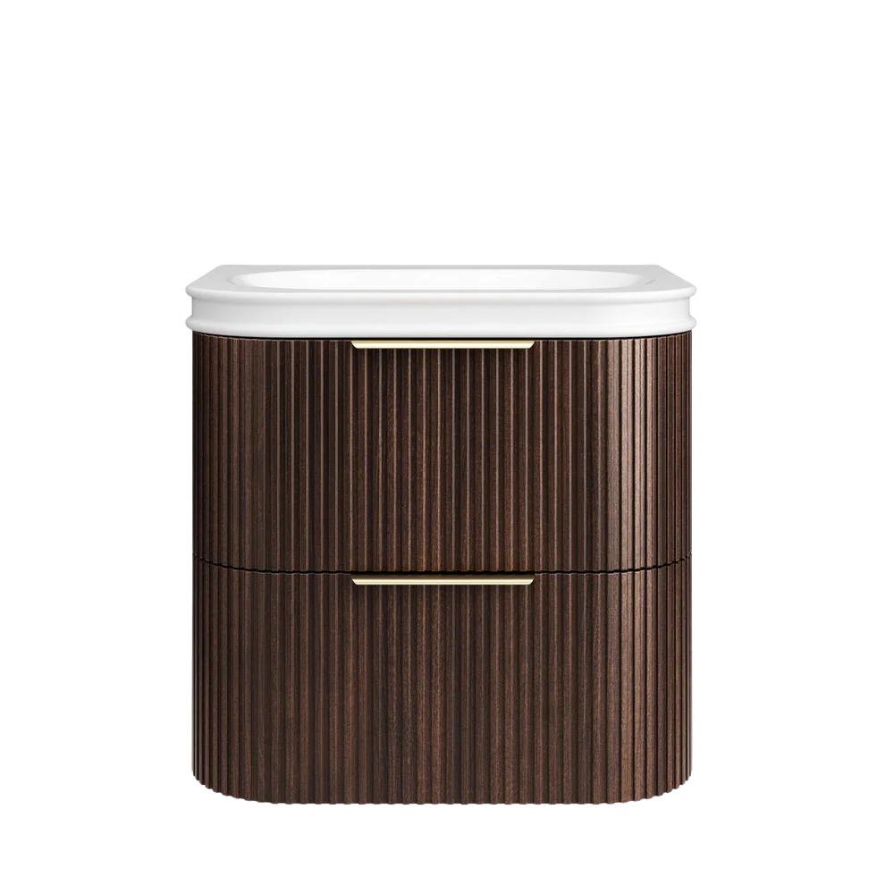 Otti Havana 600mm Sable Walnut Fluted Wall Hung Vanity - Image 7