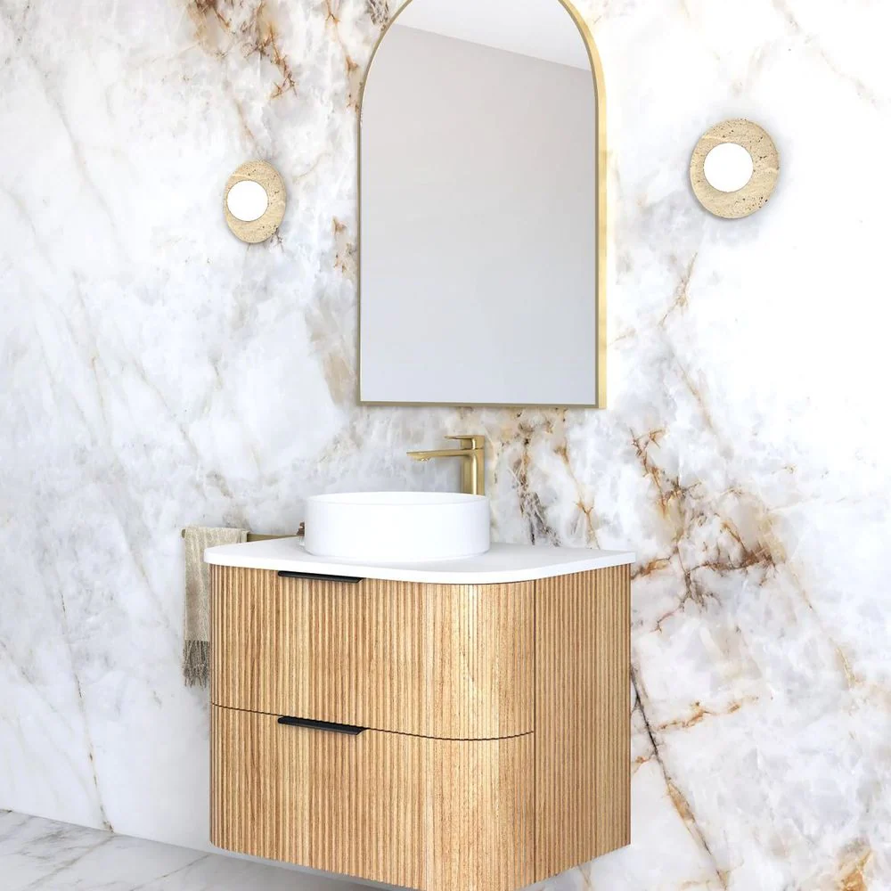 Otti Havana 750mm Woodland Oak Fluted Wall Hung Vanity - Image 2