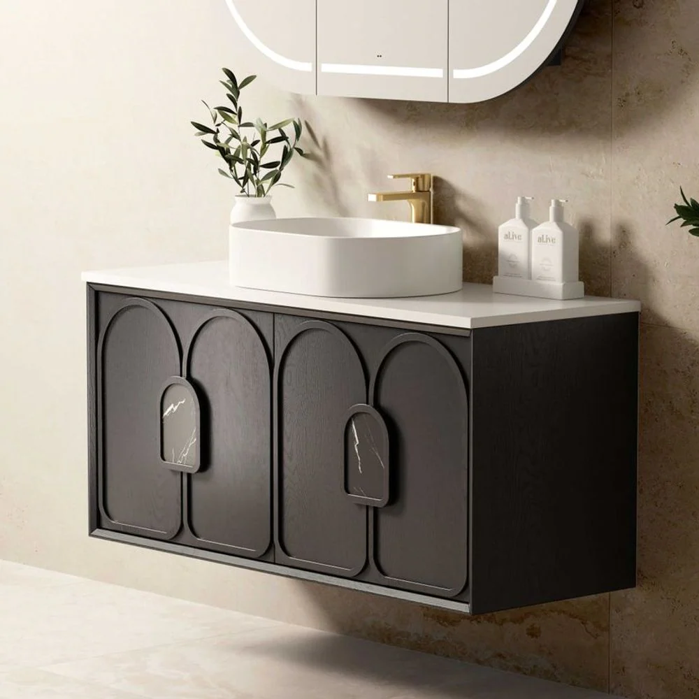 Otti Laguna Mark II 1200mm Black Oak Wall Hung Vanity - Image 2