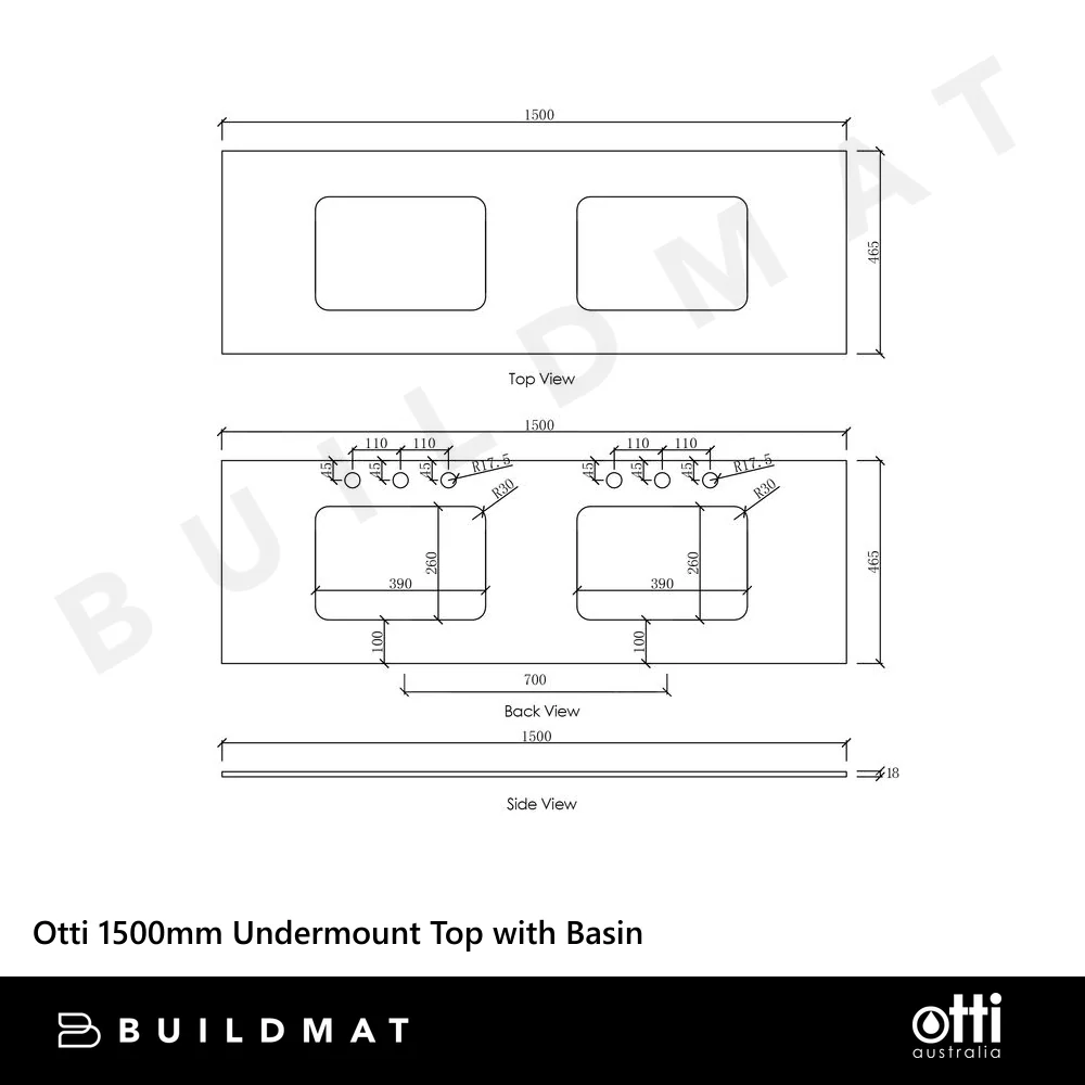 Otti Laguna Mark II 1500mm Woodland Oak Wall Hung Vanity with Natural Carrara Top and Undermount Basin - Image 6
