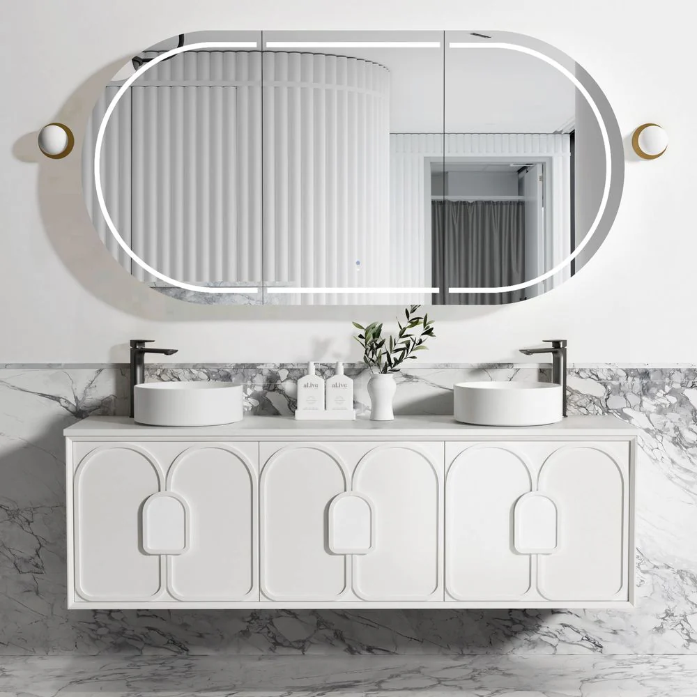 Otti Laguna Mark II 1800mm Matte White Wall Hung Vanity