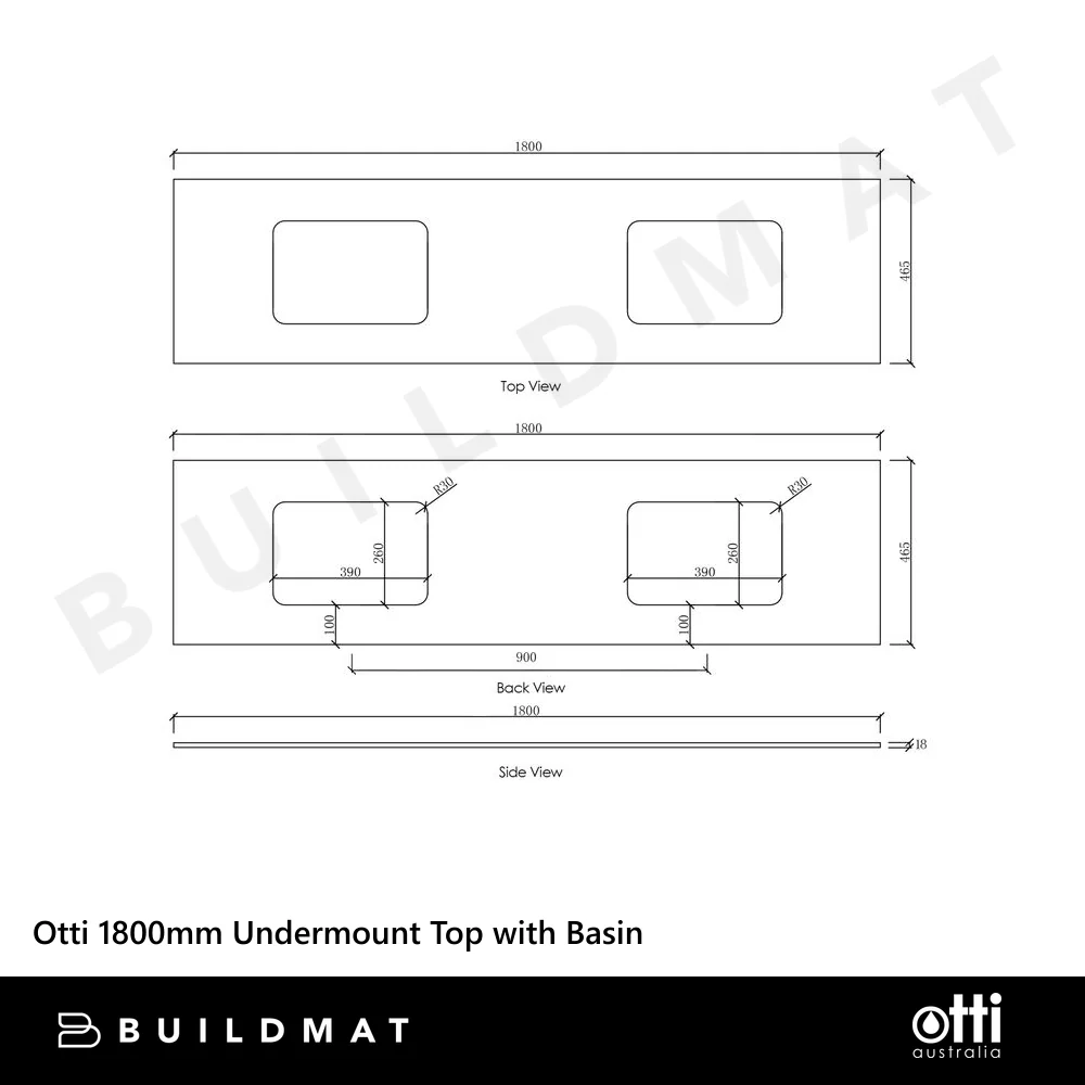 Otti Laguna Mark II 1800mm Woodland Oak Wall Hung Vanity with Natural Carrara Top and Undermount Basin - Image 6