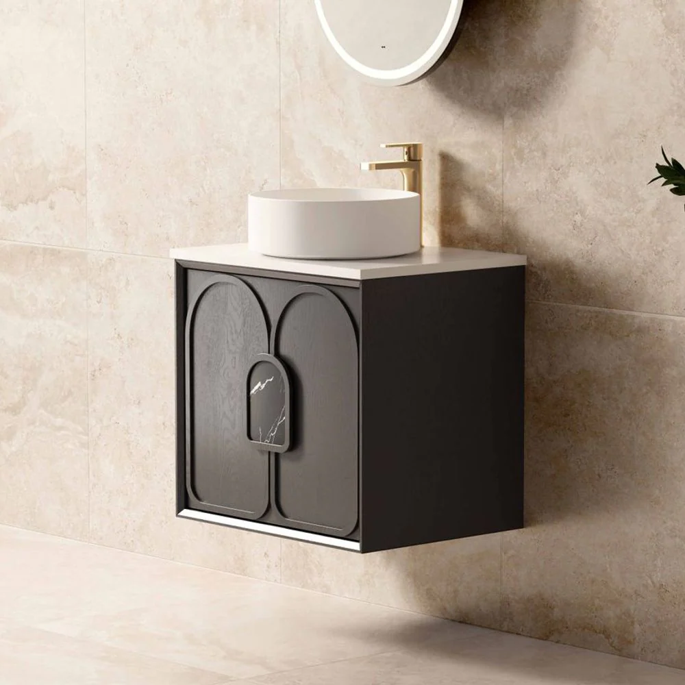 Otti Laguna Mark II 600mm Black Oak Wall Hung Vanity - Image 2
