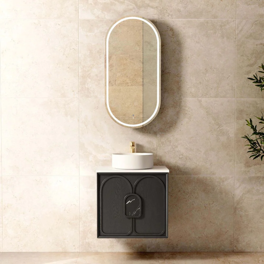 Otti Laguna Mark II 600mm Black Oak Wall Hung Vanity - Image 3