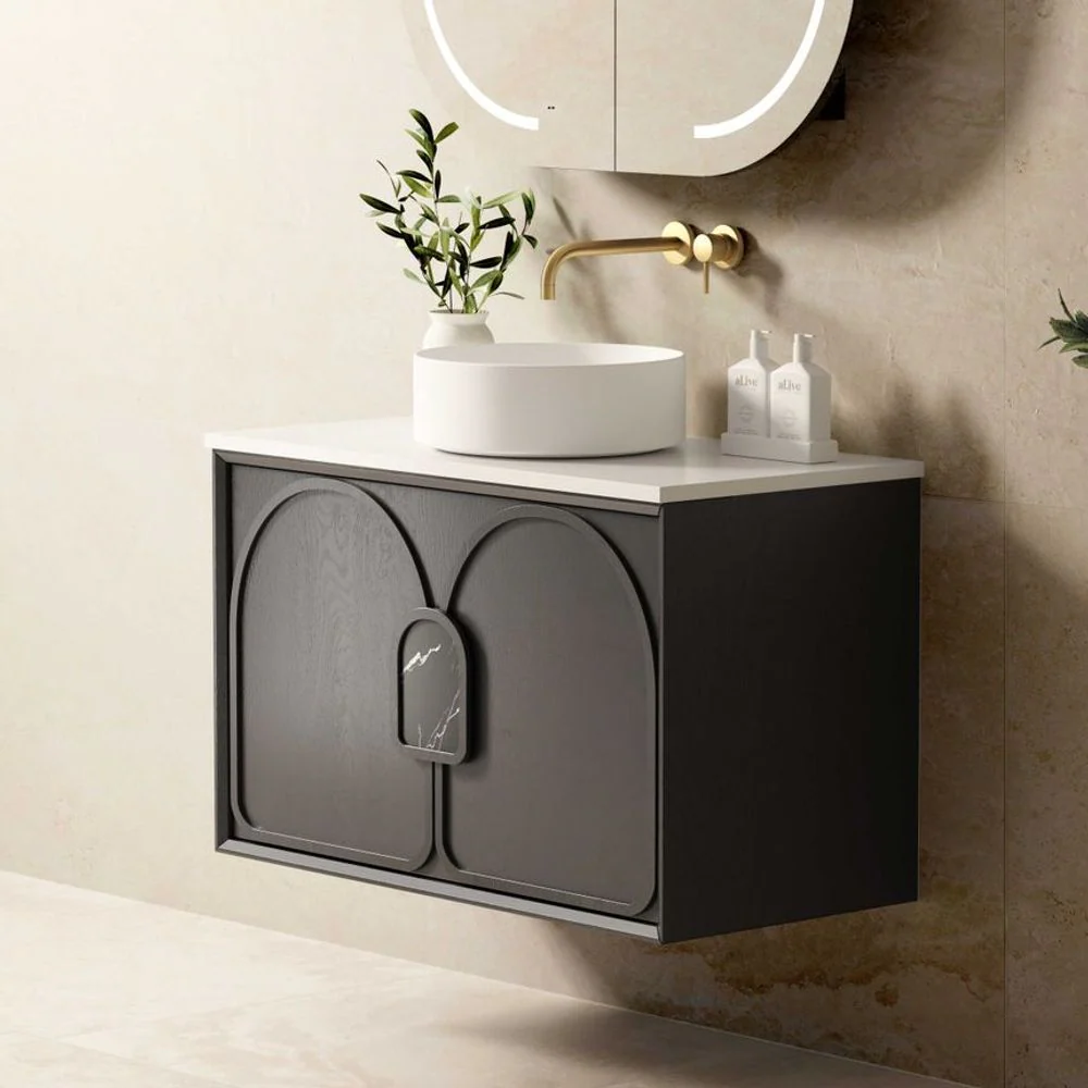 Otti Laguna Mark II 900mm Black Oak Wall Hung Vanity - Image 2