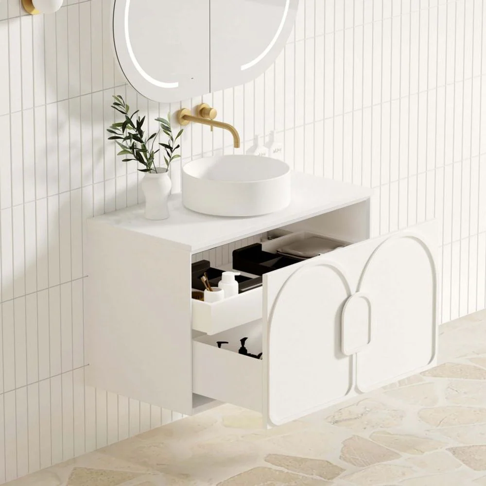 Otti Laguna Mark II 900mm Matte White Wall Hung Vanity - Image 2
