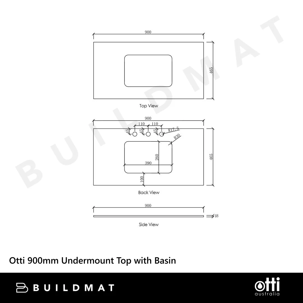 Otti Laguna Mark II 900mm Woodland Oak Wall Hung Vanity with Natural Carrara Top and Undermount Basin - Image 7