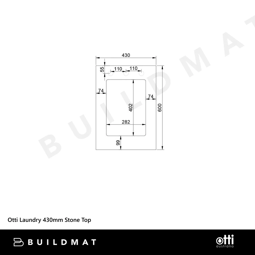 Otti Laundry 430mm Stone Top Pure White - Image 4