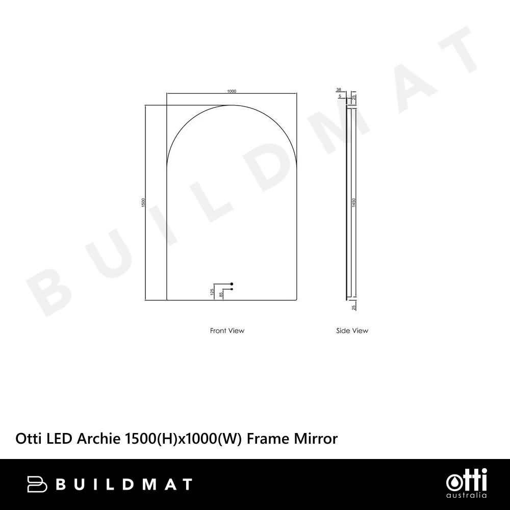 Otti LED Archie 1500mm Frameless Mirror - Image 4