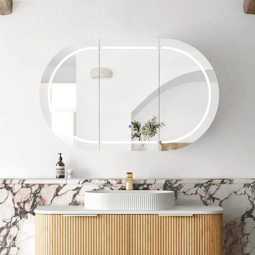 Otti Bondi LED 1200x750mm Premium Edition Shaving Cabinet Woodland Oak - Image 3