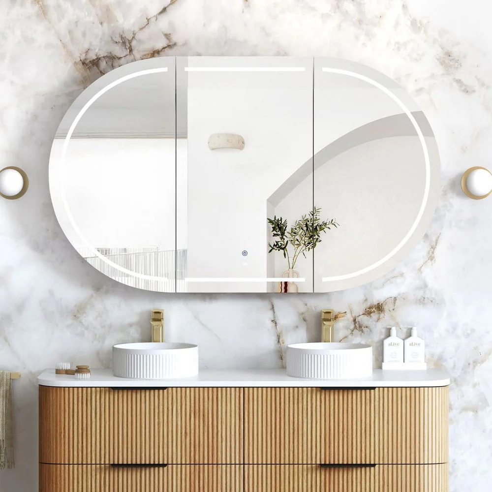Otti Bondi LED 1500x900mm Premium Edition Shaving Cabinet Woodland Oak - Image 3