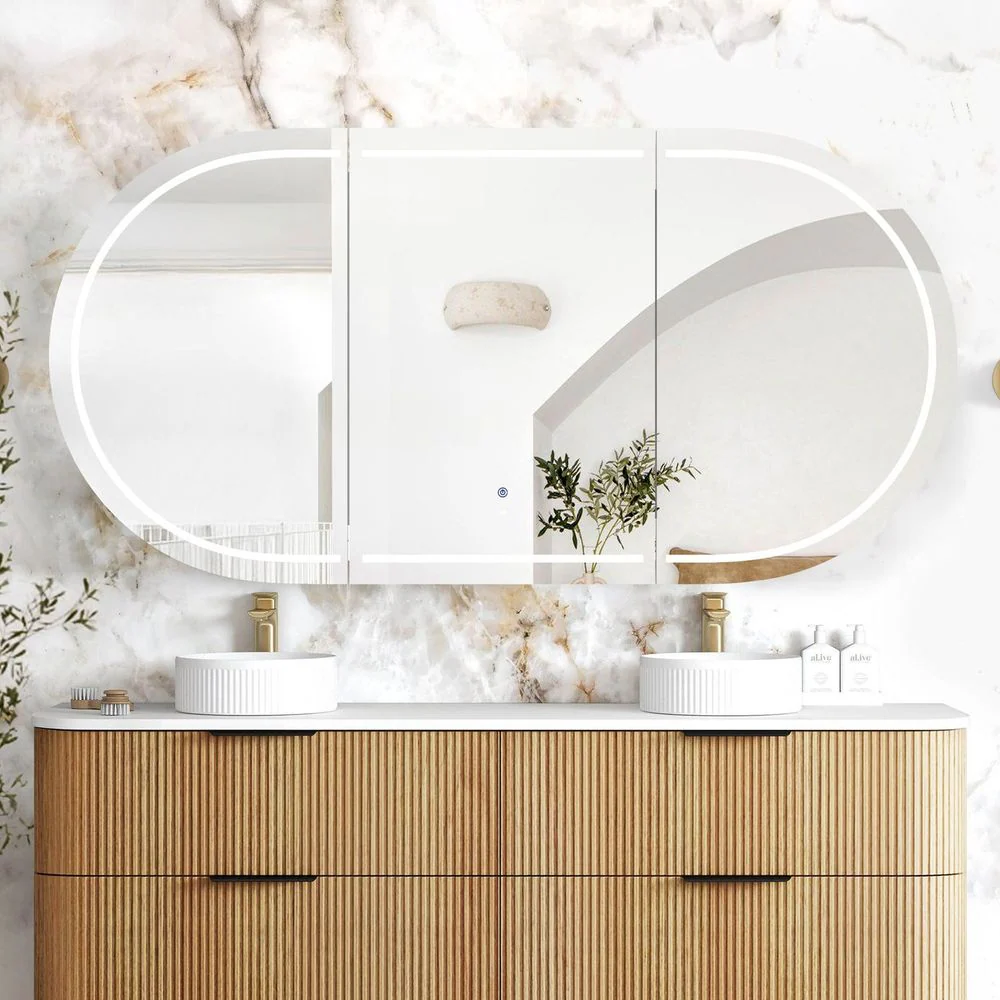 Otti Bondi LED 1800x900mm Premium Edition Shaving Cabinet Woodland Oak - Image 3