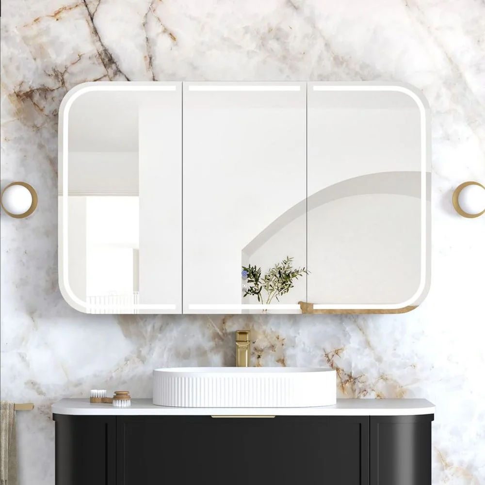 Otti LED Newport 1200mm Black Oak Shaving Cabinet Premium Edition - Image 3