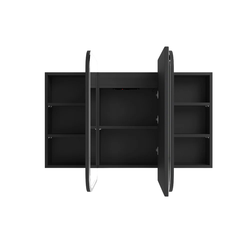 Otti LED Newport 1200mm Black Oak Shaving Cabinet Premium Edition - Image 7