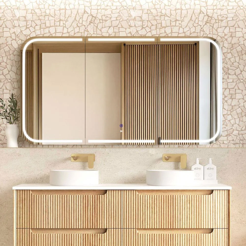 Otti LED Newport 1500mm Natural Oak Shaving Cabinet Premium Edition - Image 2