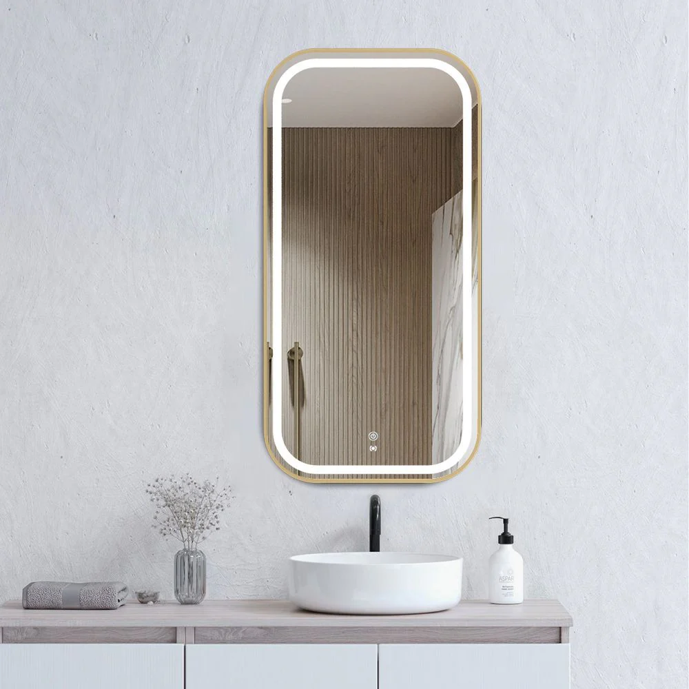 Otti LED Newport 900mm Gold Metal Frame Mirror Soft Square - Image 2