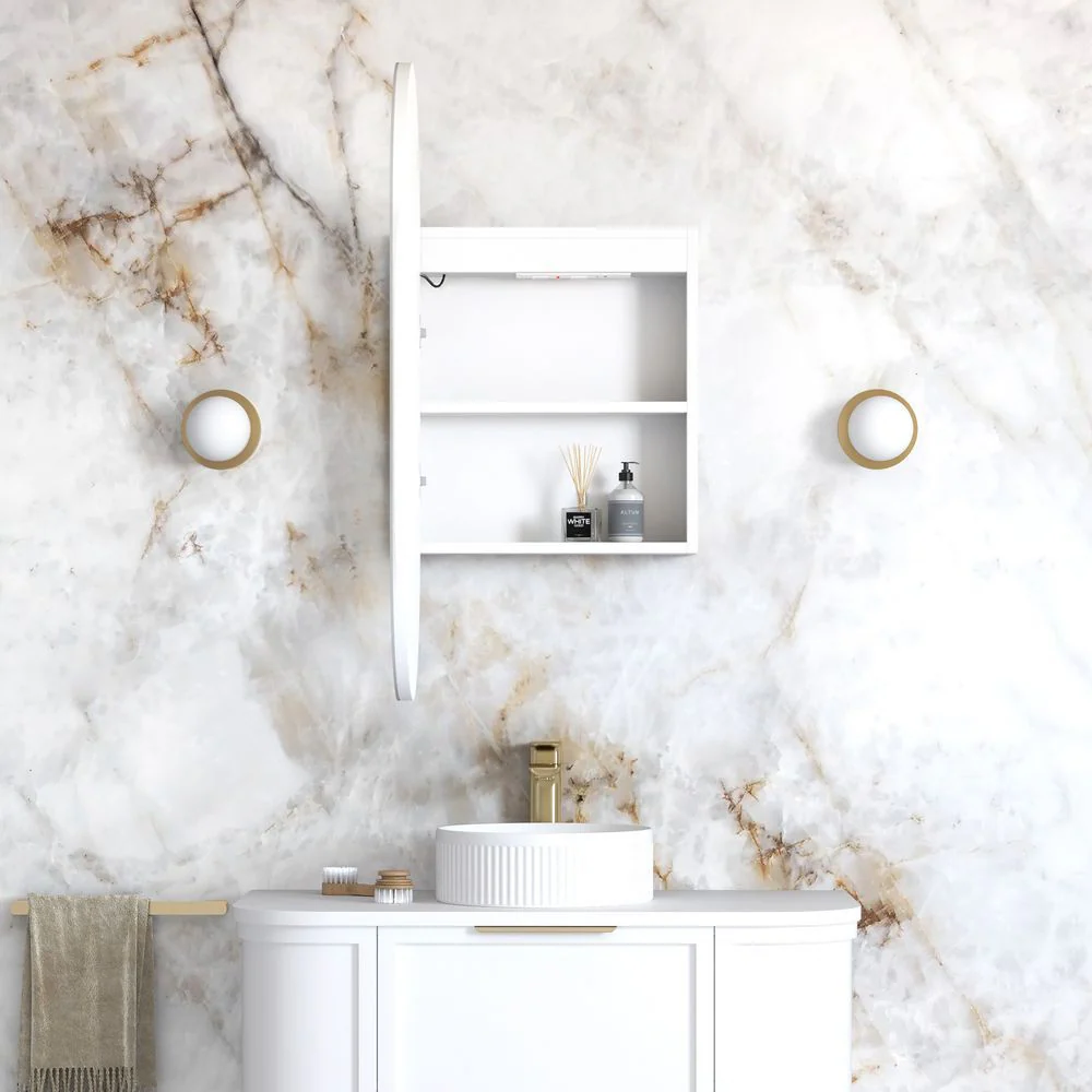 Otti LED Noosa 900mm White Shaving Cabinet Premium Edition - Image 4