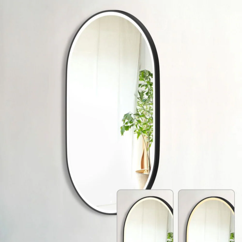 Otti LED Noosa 900mm Black Metal Frame Mirror Install Horizontal or Vertical - Image 5