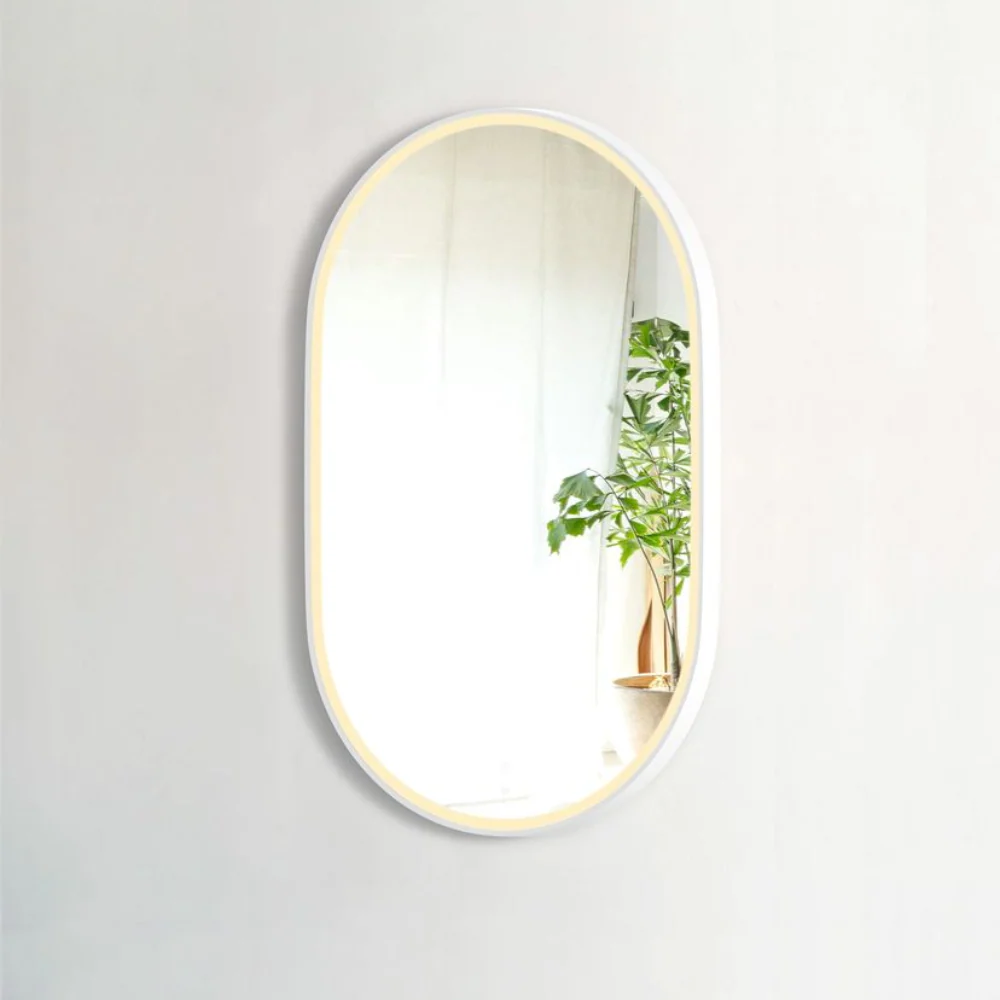Otti LED Noosa 900mm White Metal Frame Mirror Install Horizontal or Vertical - Image 2
