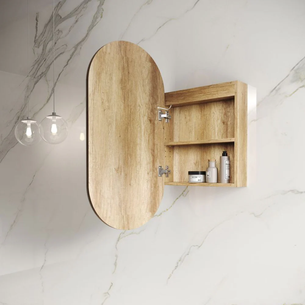 Otti LED Noosa 900mm Natural Oak Shaving Cabinet - Image 4