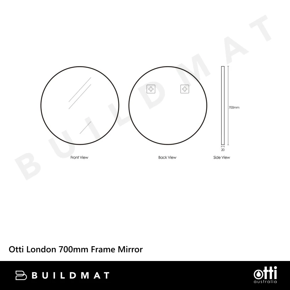 Otti London 700mm White Metal Frame Mirror - Image 6