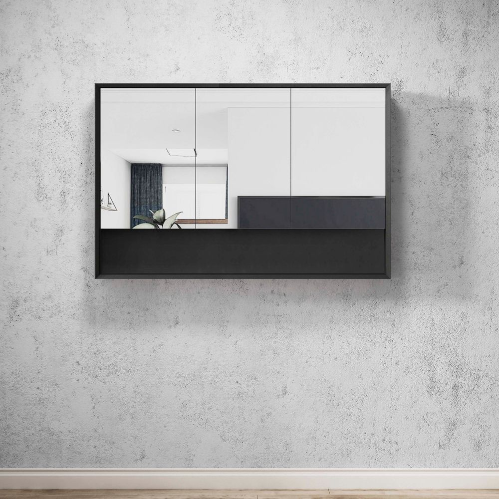 Otti Marlo 1200mm Matte Black Shaving Cabinet - Image 3