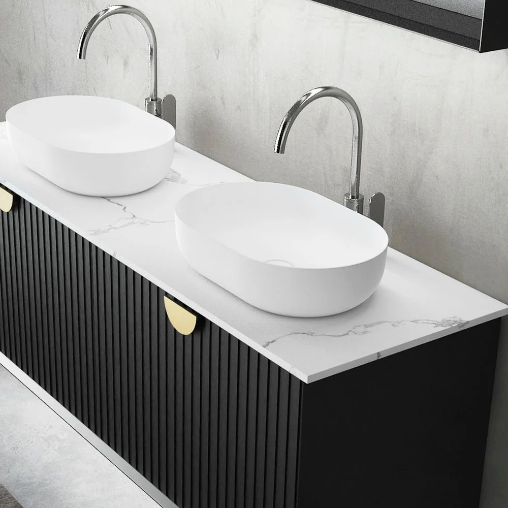 Otti Marlo 1500mm Matte Black Wall Hung Vanity - Image 5