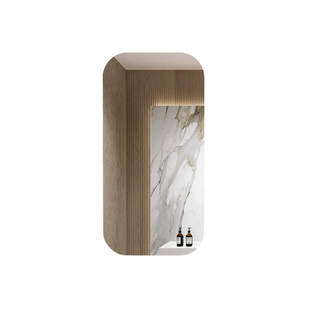 Otti Newport 900x450mm Natural Oak Shaving Cabinet - Image 3