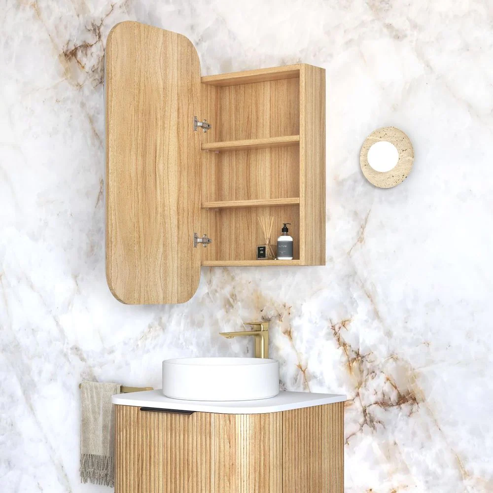 Otti Newport 900x450mm Shaving Cabinet Woodland Oak - Image 5
