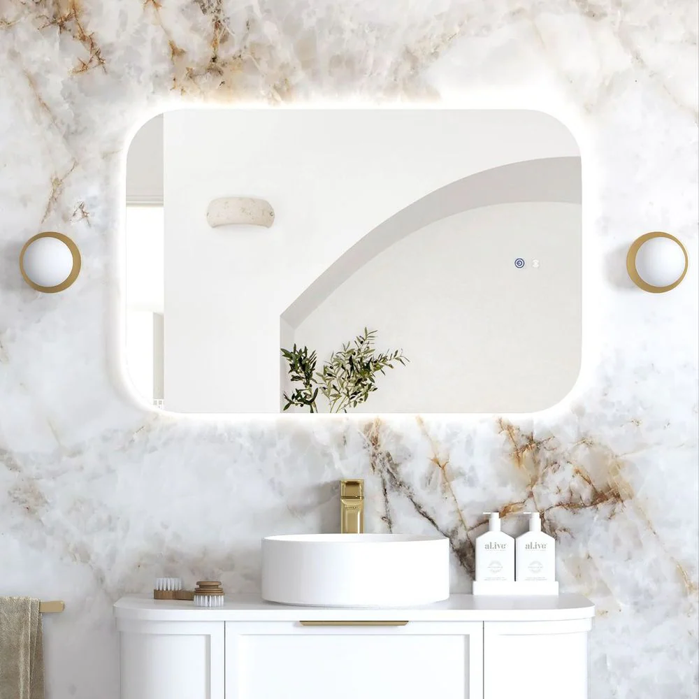 Otti Newport LED 900x600mm Back Lit Tuffi Mirror Frameless - Image 3