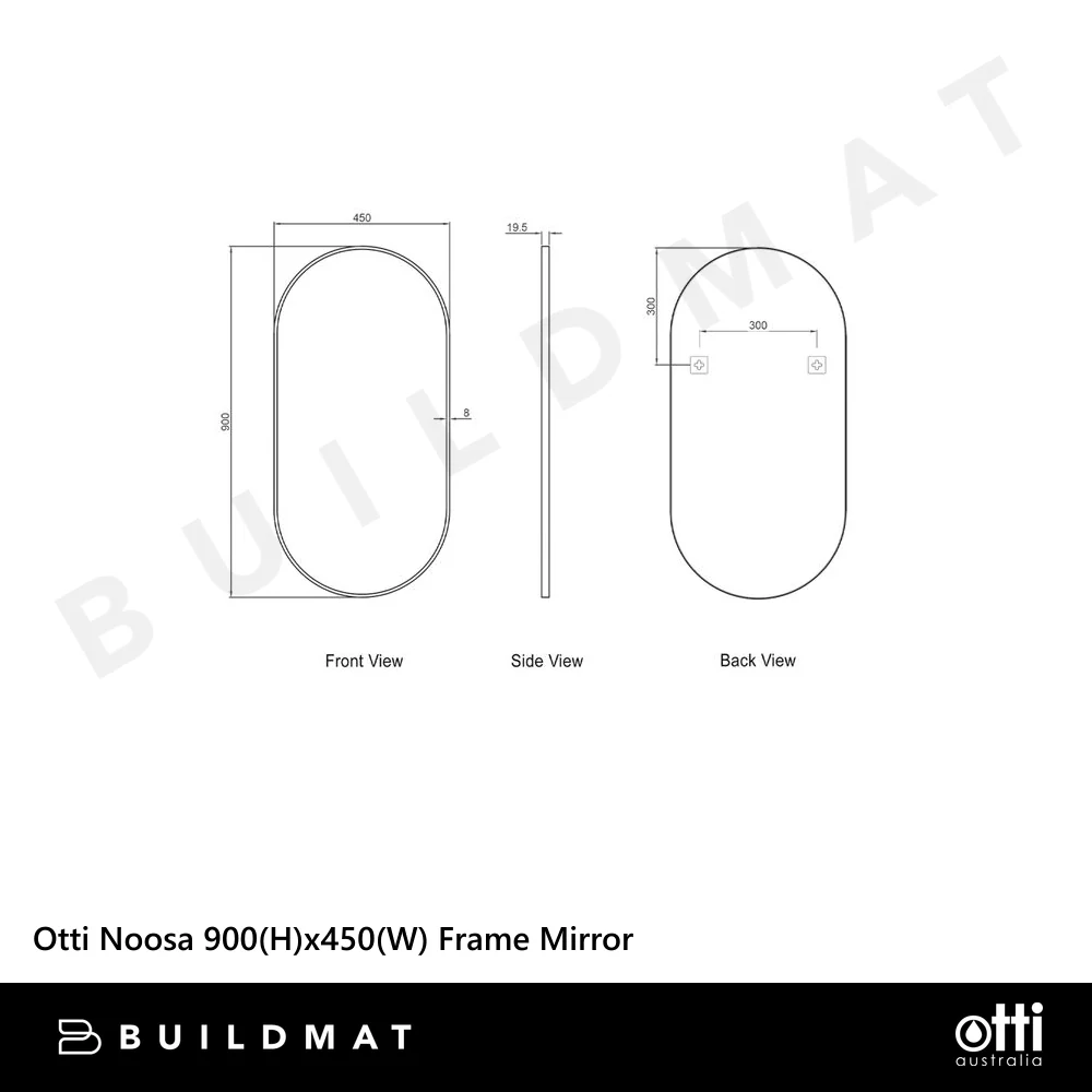 Otti Noosa 900mm White Metal Frame Mirror - Image 4