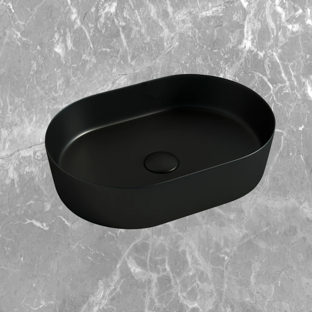 Otti Quay Oval 500x330mm Basin Matte Black - Image 2