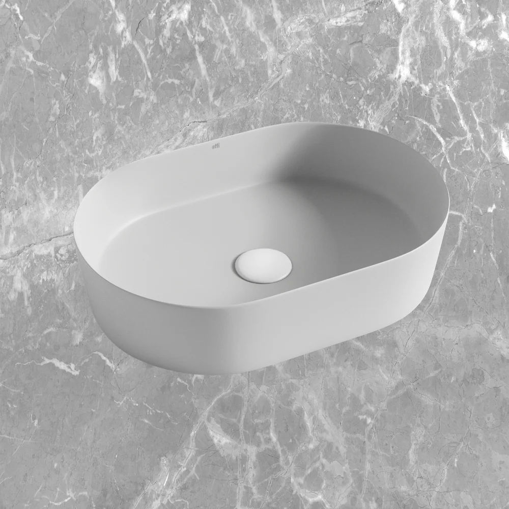 Otti Quay Oval 500x330mm Basin Matte Grey - Image 2