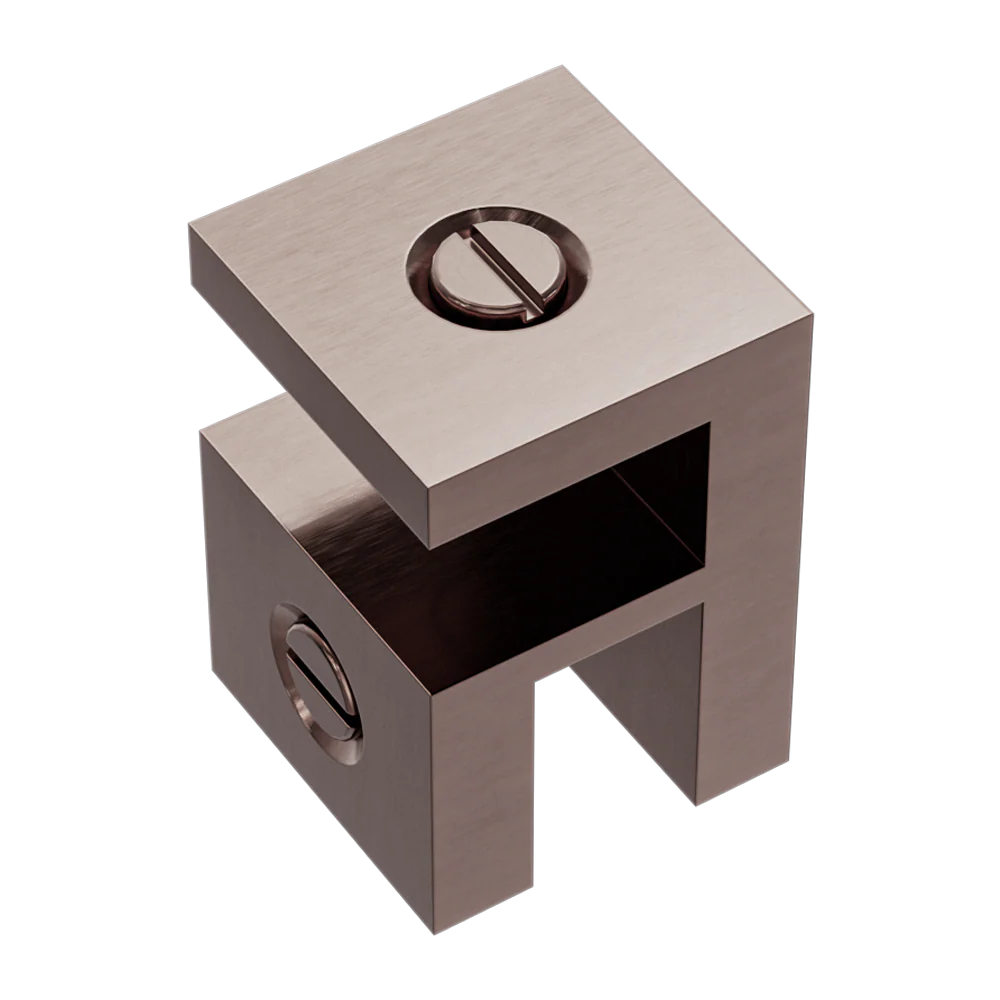 Nero Over-Panel Glass To Glass Fitting 10mm Glass Brushed Bronze