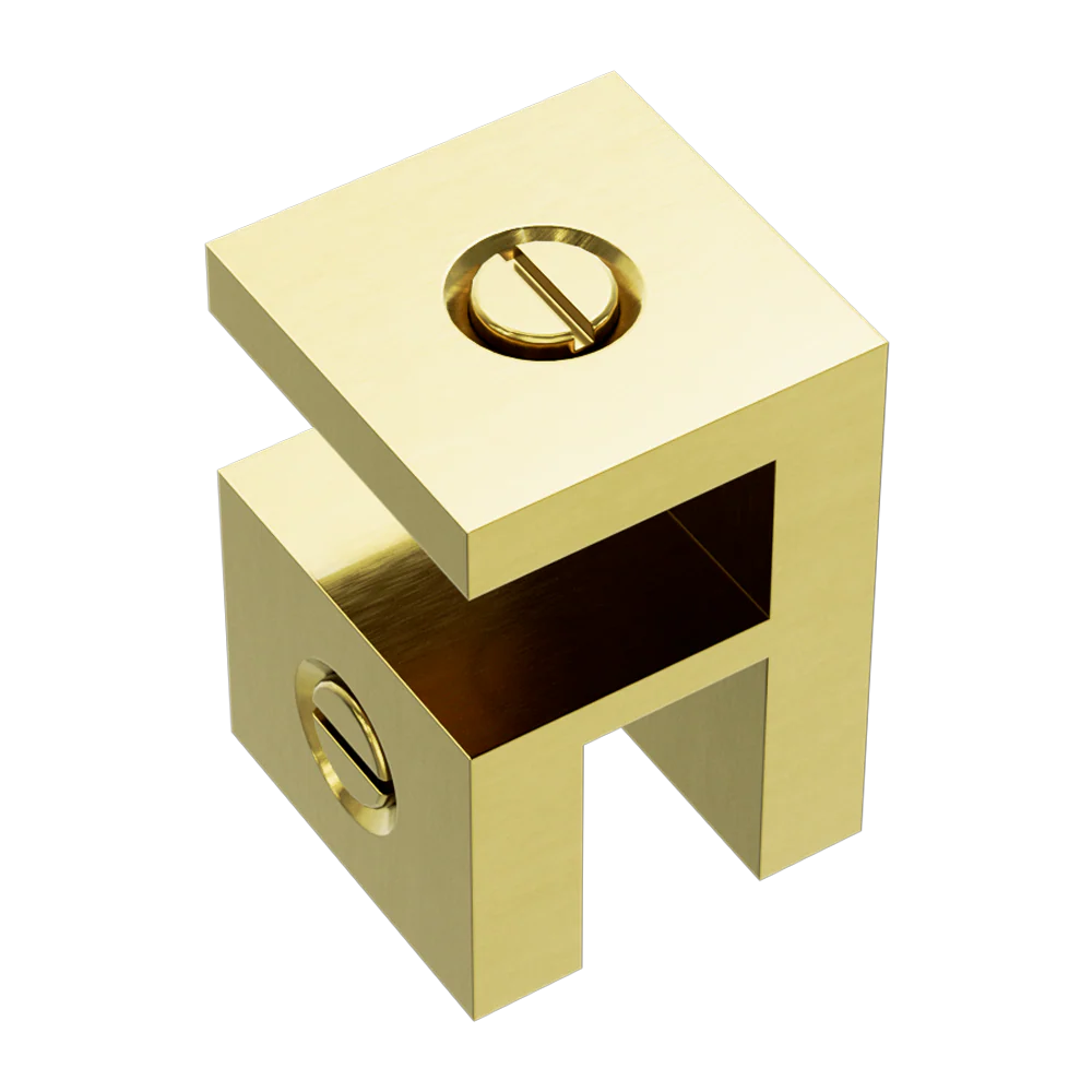 Nero Over-Panel Glass To Glass Fitting 10mm Glass Brushed Gold - Image 3