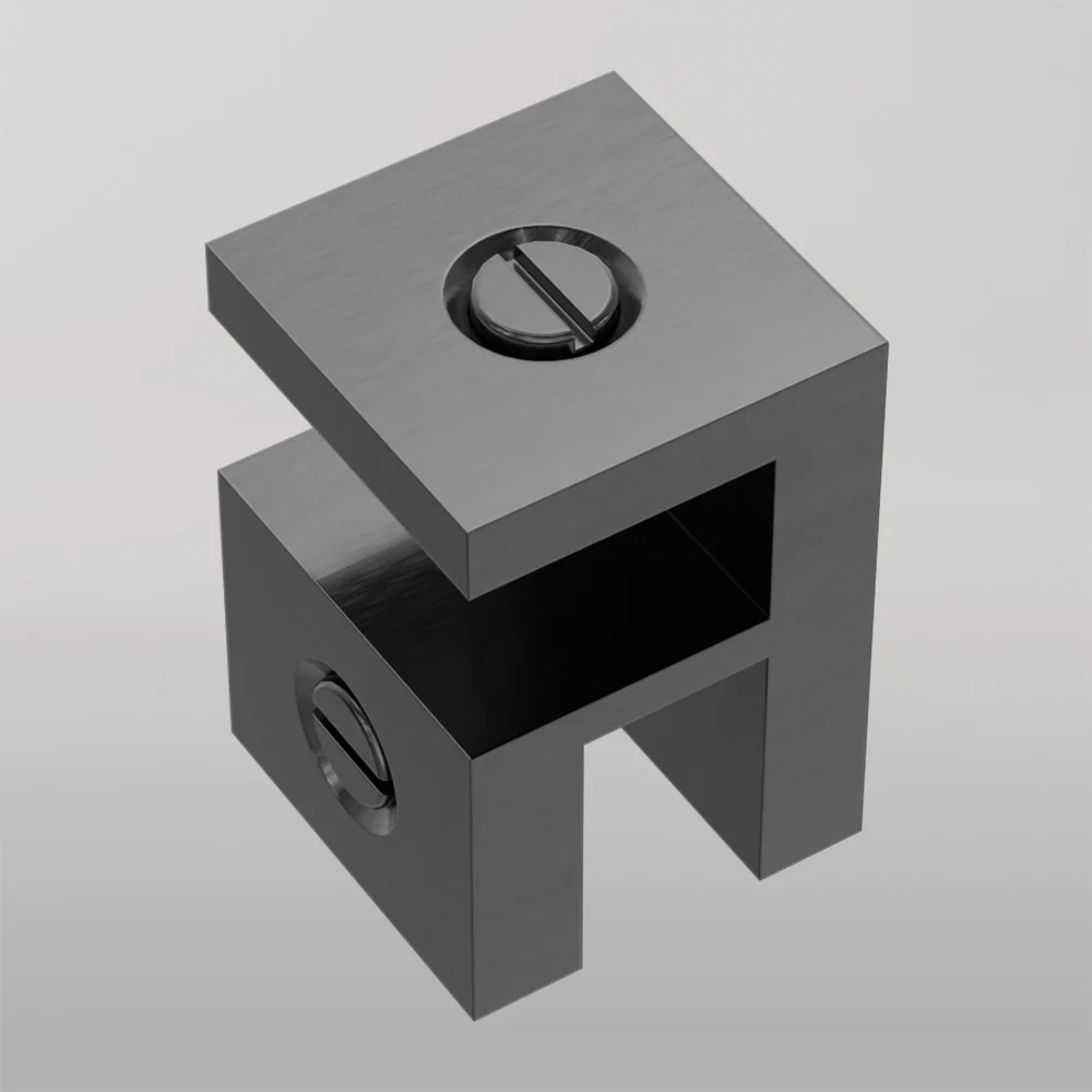 Nero Over-Panel Glass To Glass Fitting 10mm Glass Gun Metal - Image 2