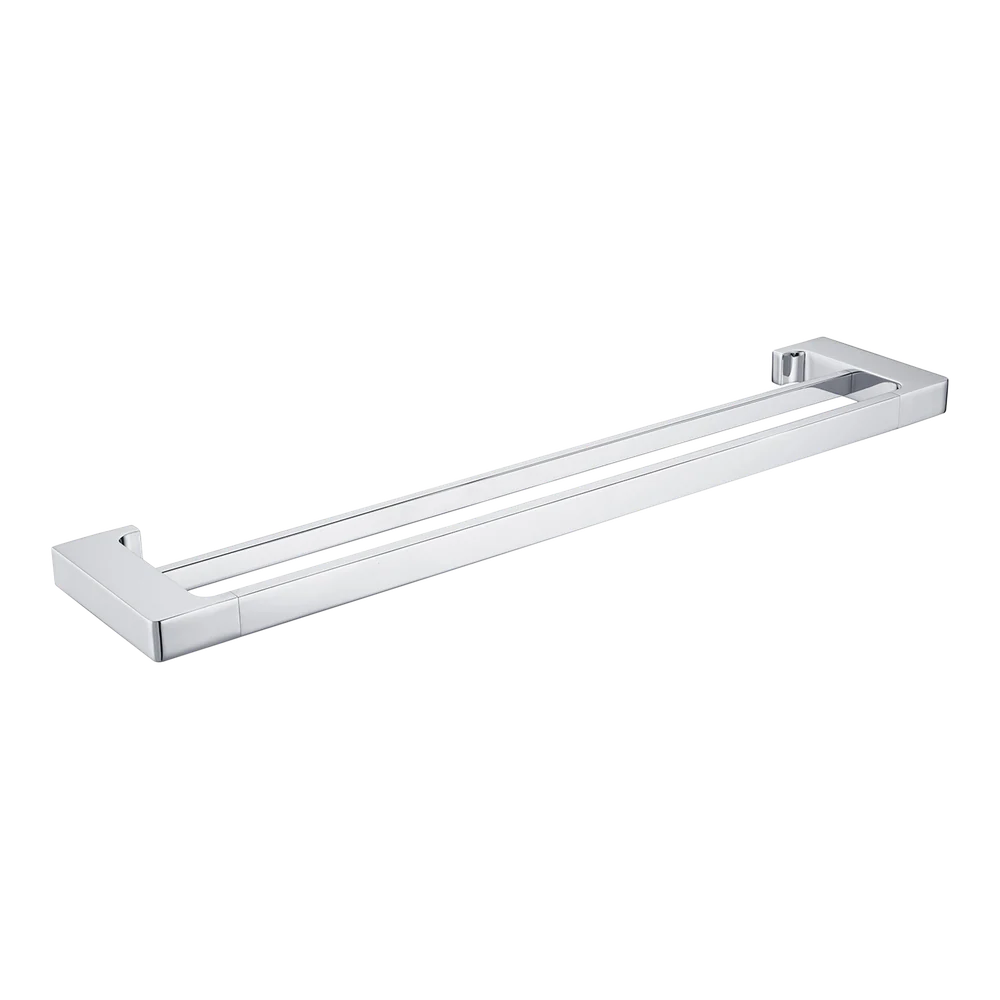 Nero Pearl Double Towel Rail 800mm Chrome