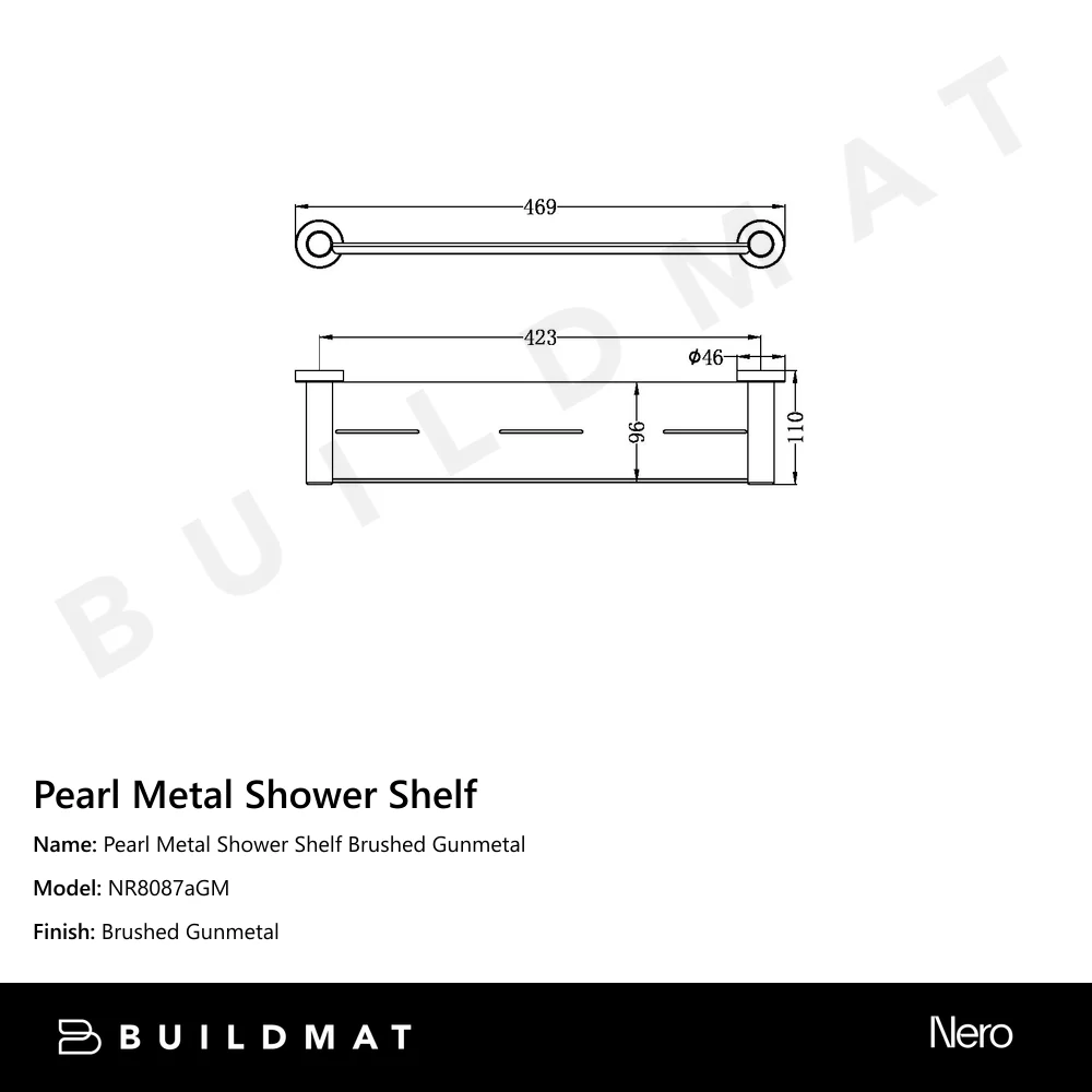 Nero Pearl Metal Shower Shelf Gunmetal - Image 4