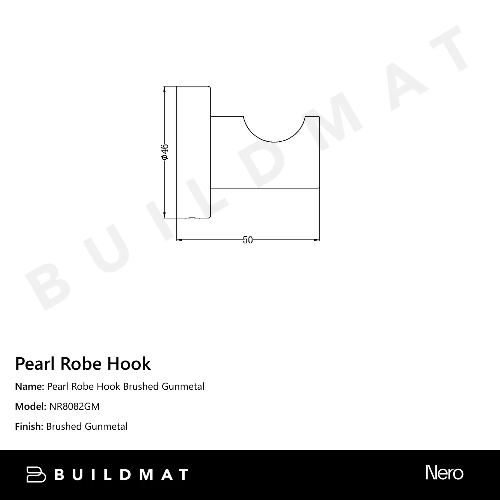 Nero Pearl Robe Hook Gunmetal - Image 4
