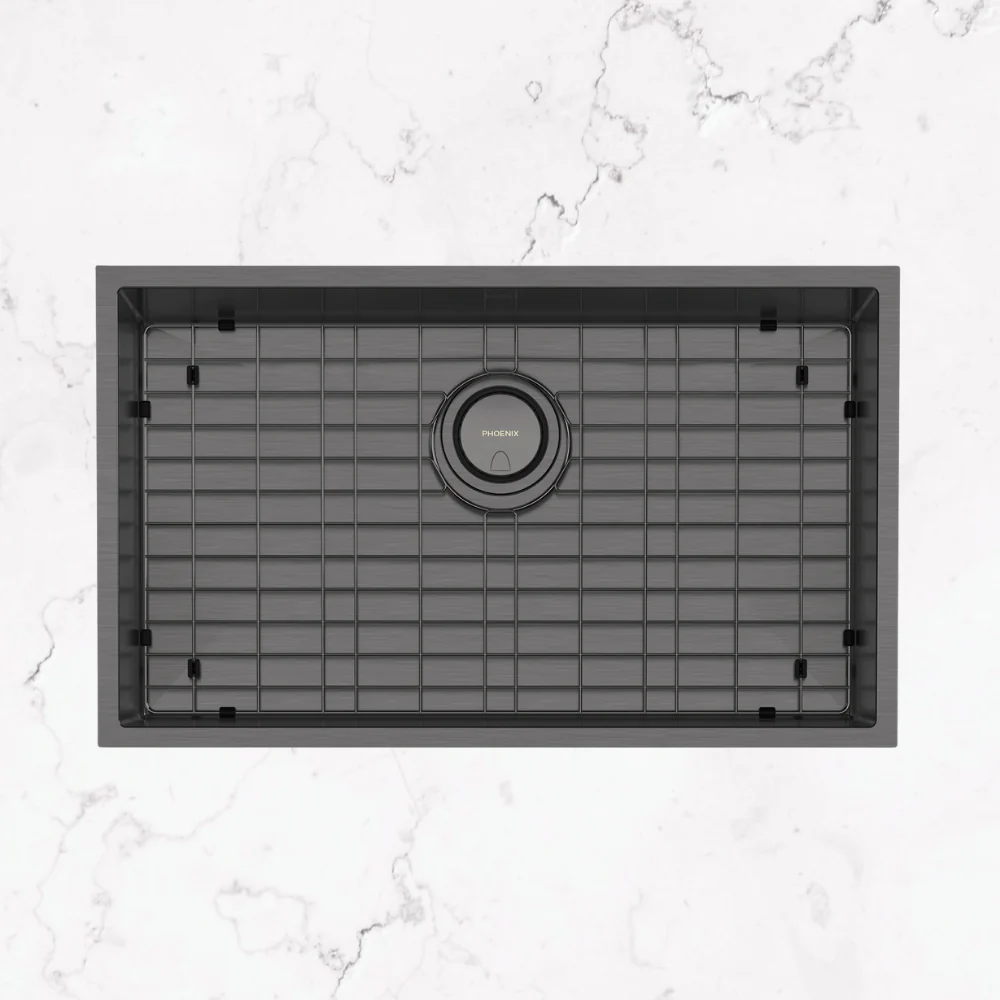 Phoenix 4000 Series Extra Large Single Bowl Sink 700mm Brushed Carbon - Image 2