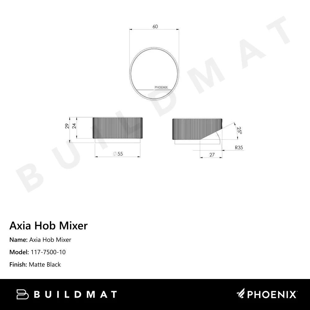 Phoenix Axia Hob Mixer Matte Black - Image 4
