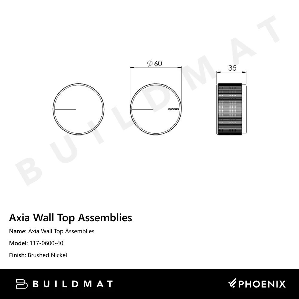 Phoenix Axia Wall Top Assemblies Brushed Nickel - Image 4