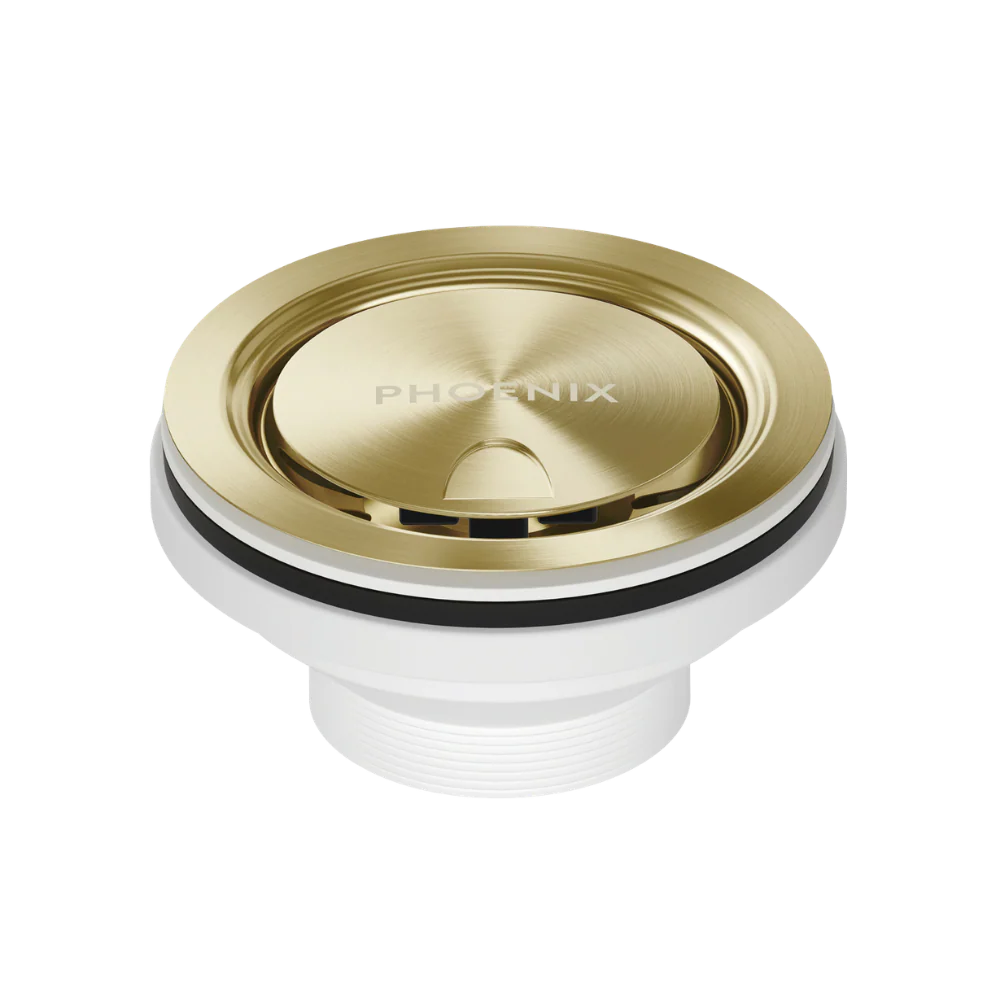 Phoenix Covered Sink Basket Waste Brushed Gold