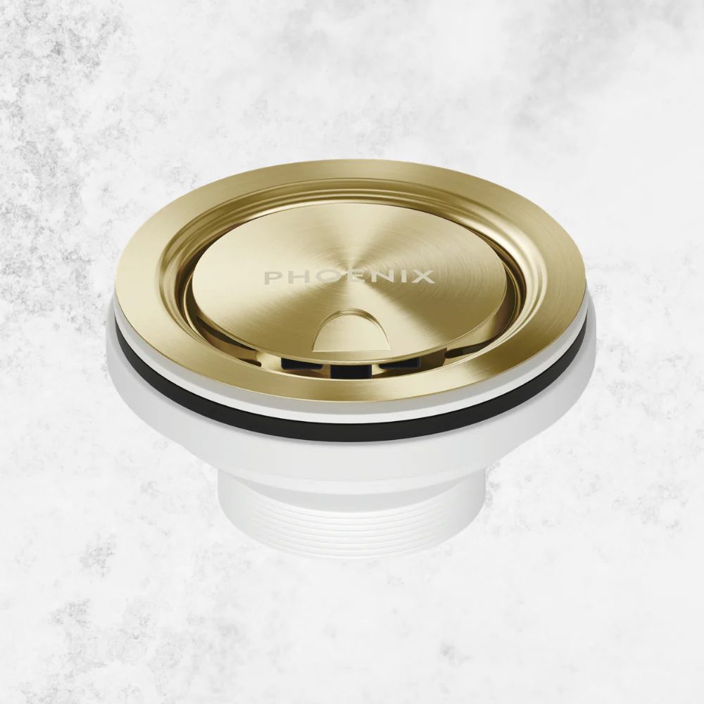Phoenix Covered Sink Basket Waste Brushed Gold - Image 2