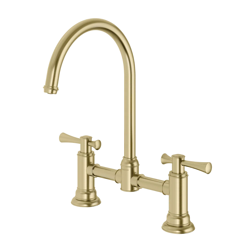 Phoenix Cromford Exposed Sink Set Lead Free Brushed Gold - Image 3