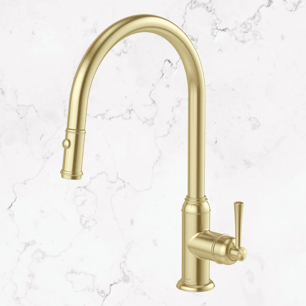 Phoenix Cromford Pull Out Sink Mixer 230mm Brushed Gold Lead Free - Image 2