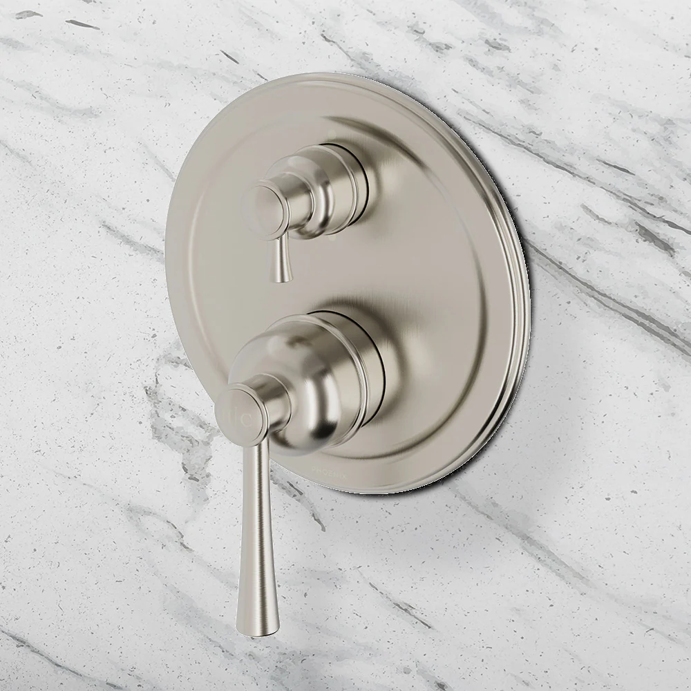 Phoenix Cromford SwitchMix Shower/Bath Divertor Mixer Fit-Off Kit Brushed Nickel - Image 2