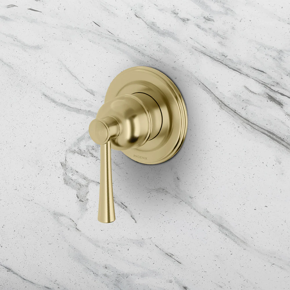 Phoenix Cromford SwitchMix Shower / Wall Mixer Fit-Off Kit Brushed Gold - Image 2